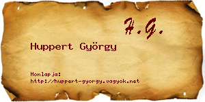 Huppert György névjegykártya